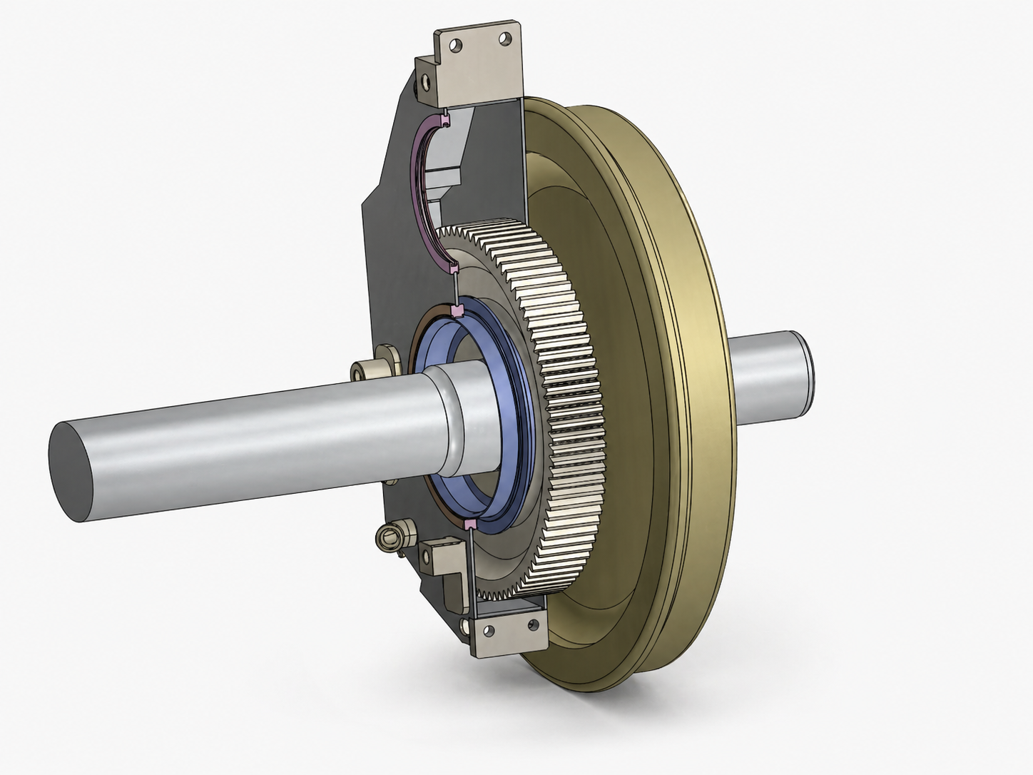 Modelo CAD de conjunto mecânico ferroviário